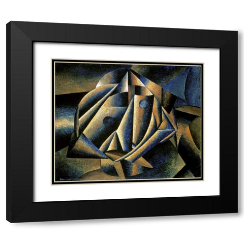 Face of a Peasant Girl Black Modern Wood Framed Art Print with Double Matting by Malevich, Kazimir