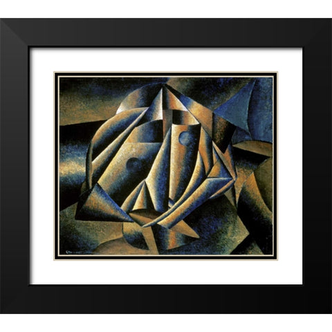 Face of a Peasant Girl Black Modern Wood Framed Art Print with Double Matting by Malevich, Kazimir