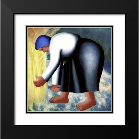 Farmers Wife II Black Modern Wood Framed Art Print with Double Matting by Malevich, Kazimir