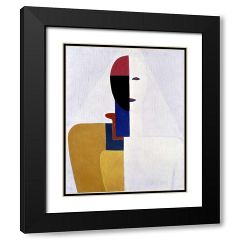 Female Torso II Black Modern Wood Framed Art Print with Double Matting by Malevich, Kazimir