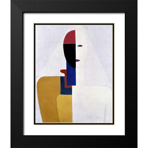 Female Torso II Black Modern Wood Framed Art Print with Double Matting by Malevich, Kazimir