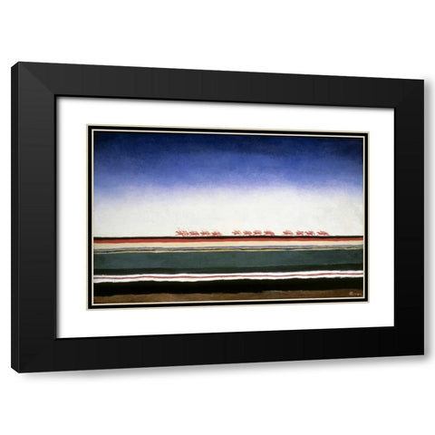 Red Cavalry Black Modern Wood Framed Art Print with Double Matting by Malevich, Kazimir