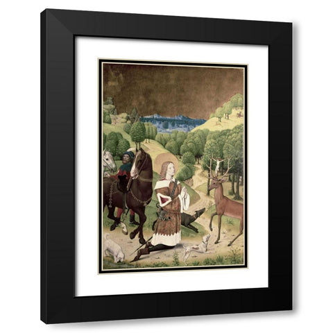 Conversion of St. Hubert Black Modern Wood Framed Art Print with Double Matting by Master of Werden