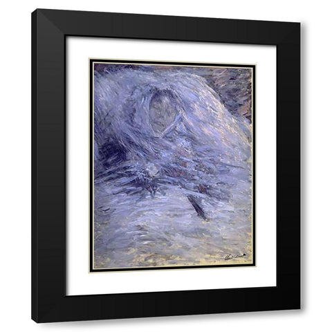 Camille Monet on her Deathbed Black Modern Wood Framed Art Print with Double Matting by Monet, Claude