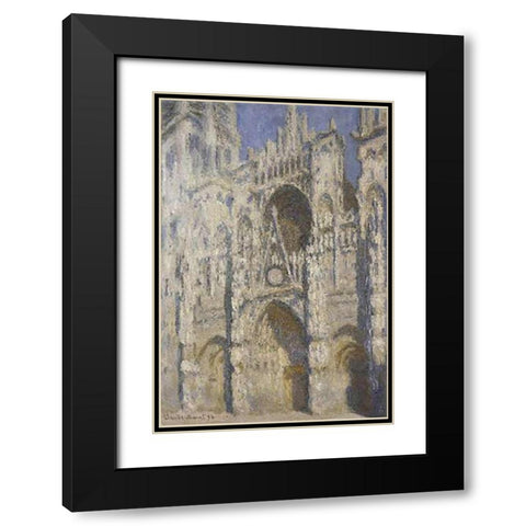 Cathedral of Rouen, Afternoon Black Modern Wood Framed Art Print with Double Matting by Monet, Claude