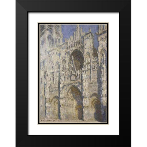Cathedral of Rouen, Afternoon Black Modern Wood Framed Art Print with Double Matting by Monet, Claude