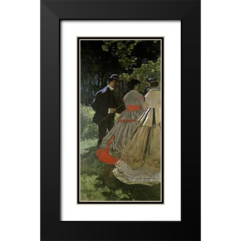 Dejeuner sur lherbe Black Modern Wood Framed Art Print with Double Matting by Monet, Claude