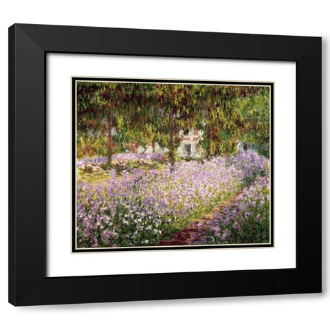Garden at Giverny Black Modern Wood Framed Art Print with Double Matting by Monet, Claude