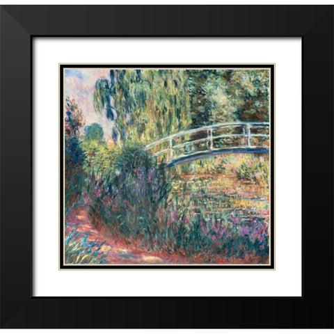 Le pont japonais: bassin aux nympheas Black Modern Wood Framed Art Print with Double Matting by Monet, Claude