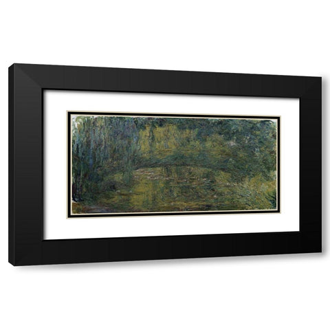 Le Pont japonais II Black Modern Wood Framed Art Print with Double Matting by Monet, Claude