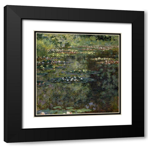 Pool with Waterlilies, 1904 Black Modern Wood Framed Art Print with Double Matting by Monet, Claude