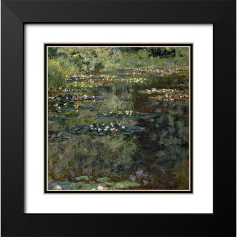 Pool with Waterlilies, 1904 Black Modern Wood Framed Art Print with Double Matting by Monet, Claude