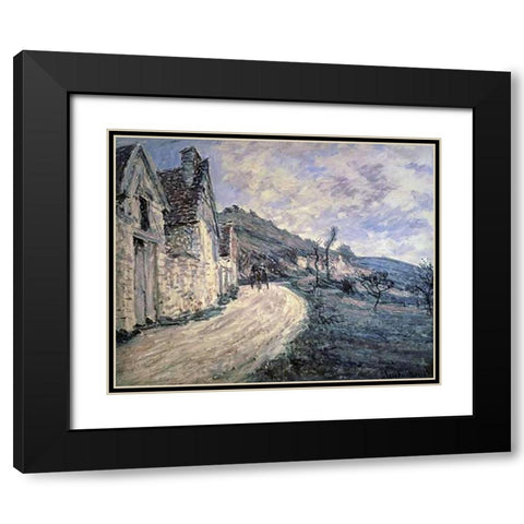 Rocks at Falaise, near Giverny Black Modern Wood Framed Art Print with Double Matting by Monet, Claude