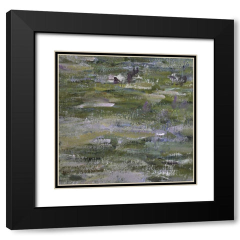 Study of Water Lilies - Etude des nympheas Black Modern Wood Framed Art Print with Double Matting by Monet, Claude