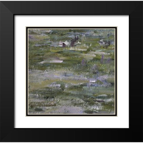 Study of Water Lilies - Etude des nympheas Black Modern Wood Framed Art Print with Double Matting by Monet, Claude