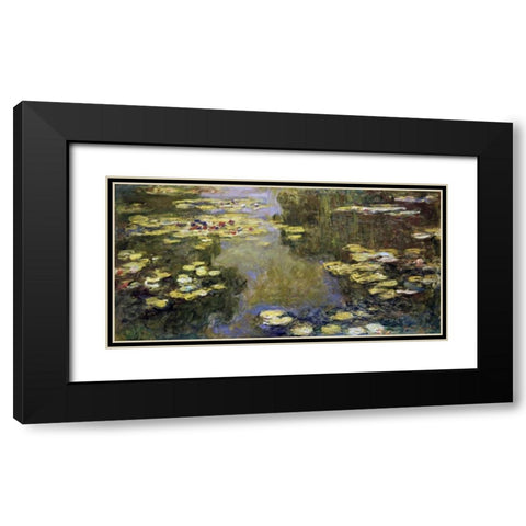 Water Lily Pond - Le Bassin aux nympheas Black Modern Wood Framed Art Print with Double Matting by Monet, Claude