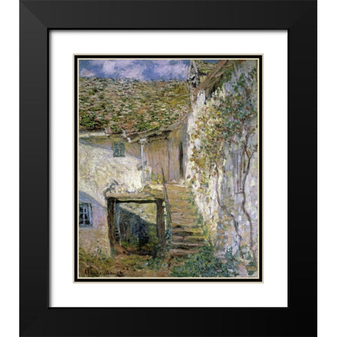 The Staircase Black Modern Wood Framed Art Print with Double Matting by Monet, Claude