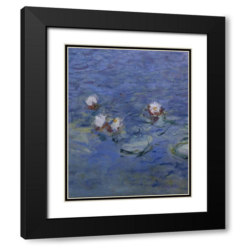 Water Lilies - Detail Black Modern Wood Framed Art Print with Double Matting by Monet, Claude