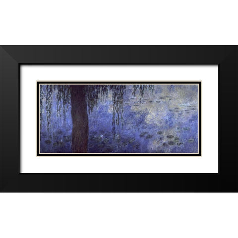 Water Lilies: Morning with Willows, c. 1918-26 - right panel Black Modern Wood Framed Art Print with Double Matting by Monet, Claude