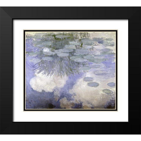 Water Lilies - Nymphaeas III Black Modern Wood Framed Art Print with Double Matting by Monet, Claude