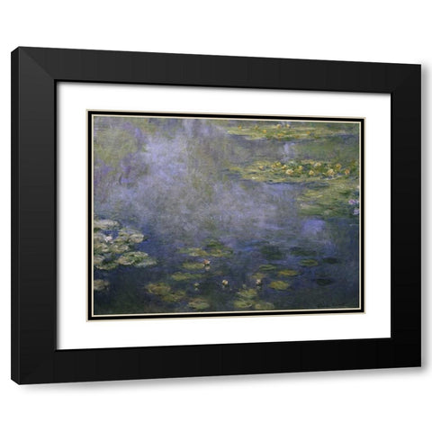 Water Lilies - Nympheas IV Black Modern Wood Framed Art Print with Double Matting by Monet, Claude
