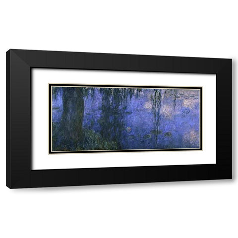Water Lilies: Morning with Willows, c. 1918-26 (left panel) Black Modern Wood Framed Art Print with Double Matting by Monet, Claude