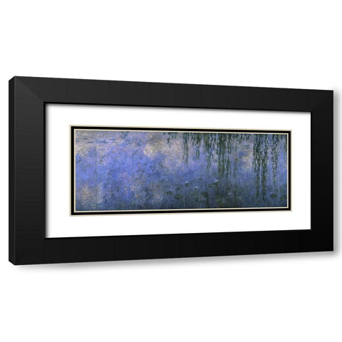 Water Lilies: Morning with Willows, c. 1918-26 - center panel Black Modern Wood Framed Art Print with Double Matting by Monet, Claude
