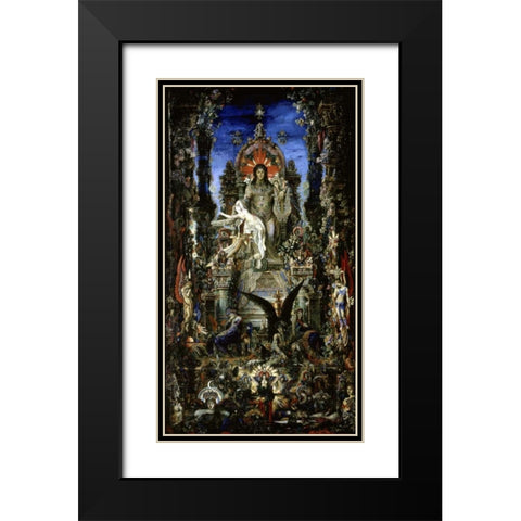 Jupiter Et Semele Black Modern Wood Framed Art Print with Double Matting by Moreau, Gustave