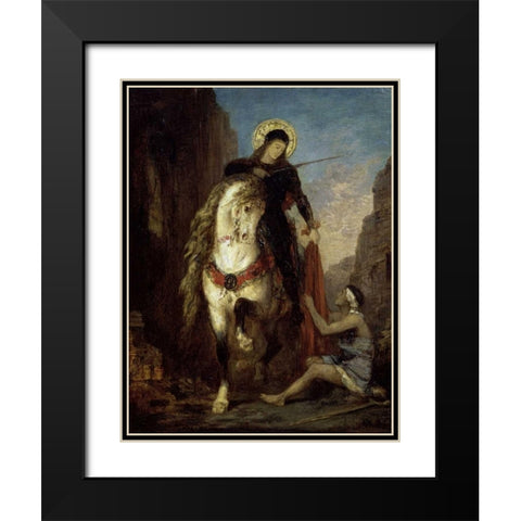 St. Martin Black Modern Wood Framed Art Print with Double Matting by Moreau, Gustave
