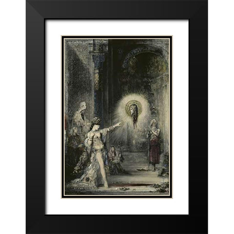 The Apparition Black Modern Wood Framed Art Print with Double Matting by Moreau, Gustave