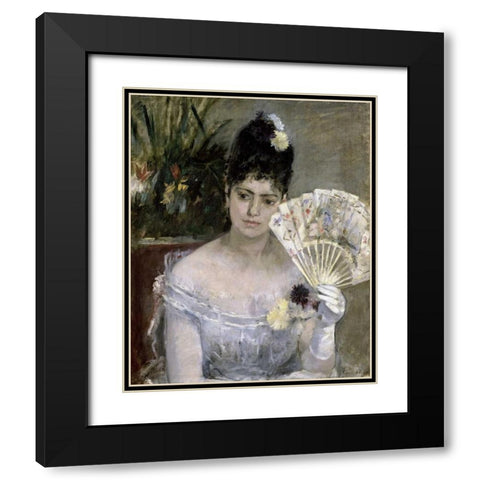 Young Lady at a Ball Black Modern Wood Framed Art Print with Double Matting by Morisot, Berthe