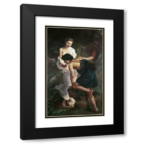 Spring Black Modern Wood Framed Art Print with Double Matting by Munier, Emile