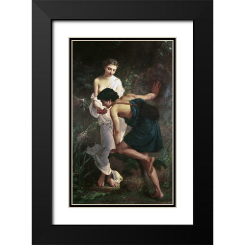 Spring Black Modern Wood Framed Art Print with Double Matting by Munier, Emile