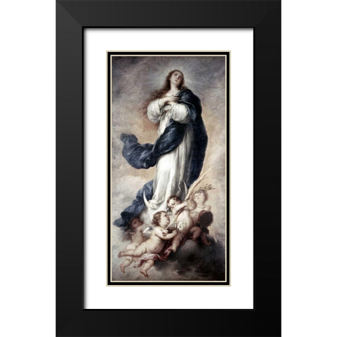 Conception Black Modern Wood Framed Art Print with Double Matting by Murillo, Bartolome Esteban