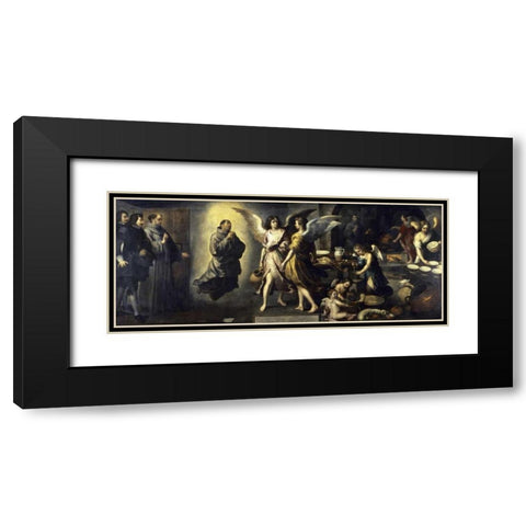 La Cuisine Des Anges Black Modern Wood Framed Art Print with Double Matting by Murillo, Bartolome Esteban