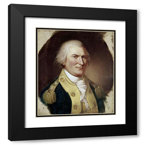 Governor Arthur St Clair Black Modern Wood Framed Art Print with Double Matting by Peale, Charles Willson