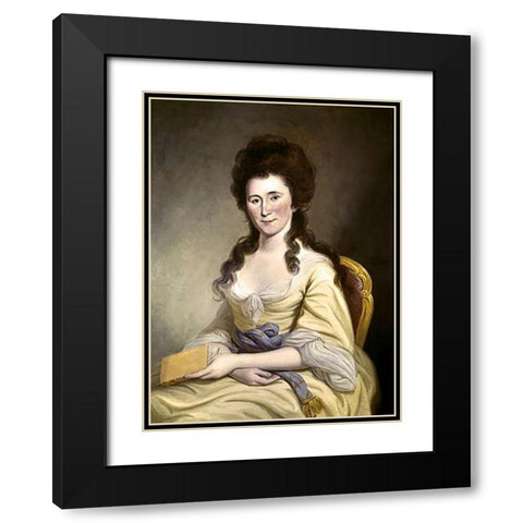 Mrs Fredrick Greene Black Modern Wood Framed Art Print with Double Matting by Peale, Charles Willson