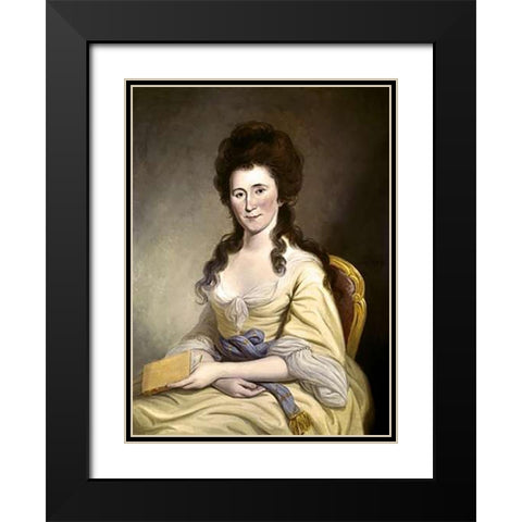 Mrs Fredrick Greene Black Modern Wood Framed Art Print with Double Matting by Peale, Charles Willson