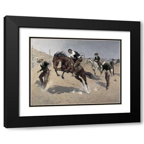 Turn Him Loose, Bill Black Modern Wood Framed Art Print with Double Matting by Remington, Frederic