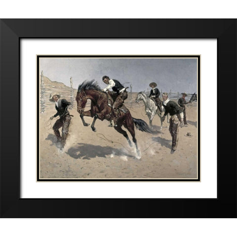 Turn Him Loose, Bill Black Modern Wood Framed Art Print with Double Matting by Remington, Frederic