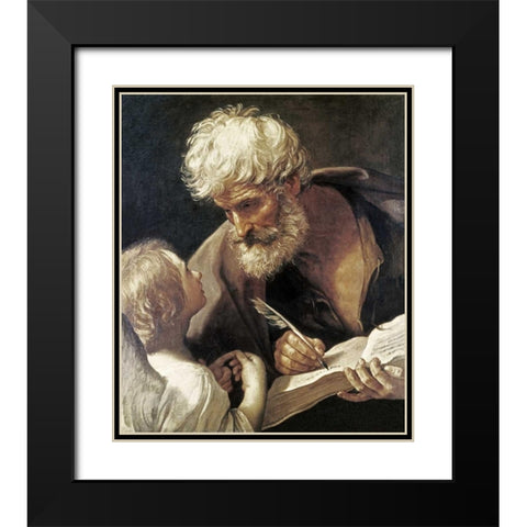 Saint Matthew Black Modern Wood Framed Art Print with Double Matting by Reni, Guido