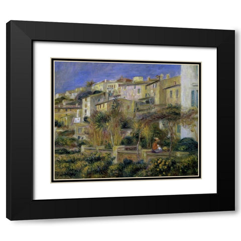 Terraces in Cagnes Black Modern Wood Framed Art Print with Double Matting by Renoir, Pierre-Auguste