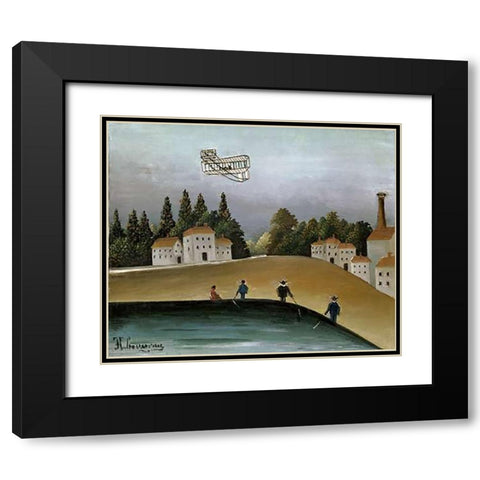 Fishermen with their Lines Black Modern Wood Framed Art Print with Double Matting by Rousseau, Henri