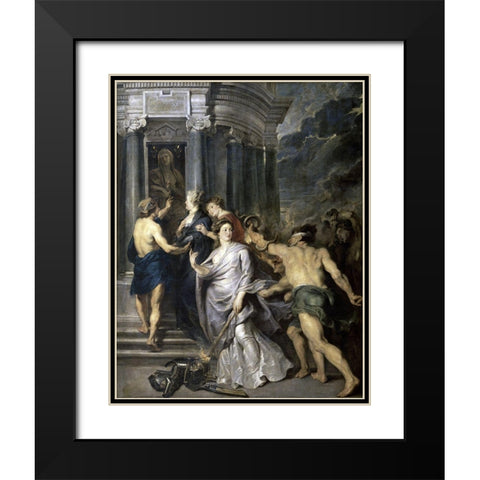 Peace of Angers (Life of Marie De Medici, Queen of France) Black Modern Wood Framed Art Print with Double Matting by Rubens, Peter Paul