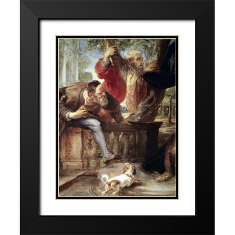 Susanna and The Two Elders Black Modern Wood Framed Art Print with Double Matting by Rubens, Peter Paul