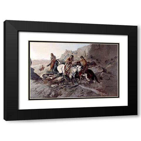 Scout Black Modern Wood Framed Art Print with Double Matting by Russell, Charles