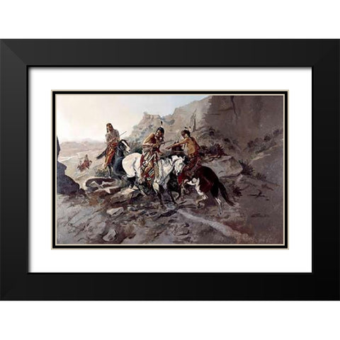 Scout Black Modern Wood Framed Art Print with Double Matting by Russell, Charles