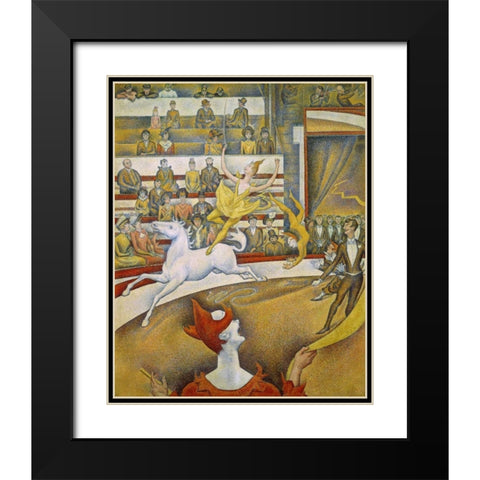 The Circus Black Modern Wood Framed Art Print with Double Matting by Seurat, Georges