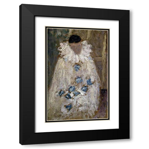 The Painter Aman-Jean as a Clown Black Modern Wood Framed Art Print with Double Matting by Seurat, Georges