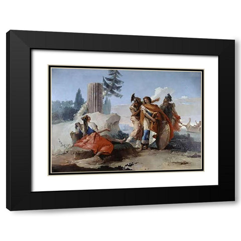 Armida Abandoned By Rinaldo Black Modern Wood Framed Art Print with Double Matting by Tiepolo, Giovanni Battista